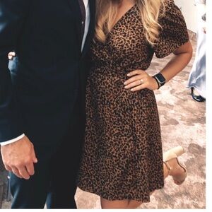 Leopard Print Wrap Dress